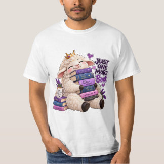 Cute Book Lover Lamb T-Shirt - Just One More Book