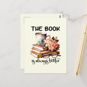 Cute book lovers word art  postcard