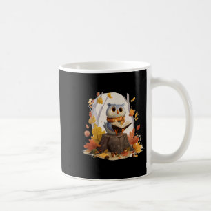 Cute Book Loving Owl In Fall Forest Costume Coffee Mug