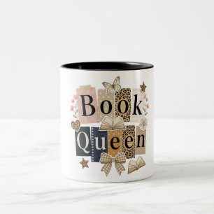 Cute Book Queen Two-Tone Coffee Mug