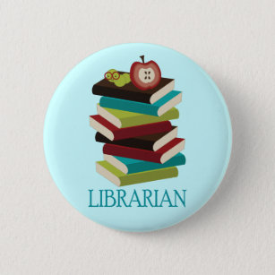 Cute Book Stack Librarian Gift 6 Cm Round Badge