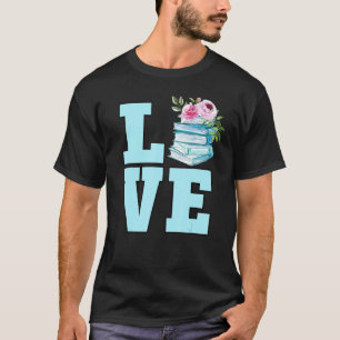 Cute Book  Watercolor Floral Reading Book Worm T-Shirt