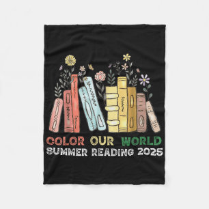 Cute Book Wildflowers ,colour Our World Summer Rea Fleece Blanket