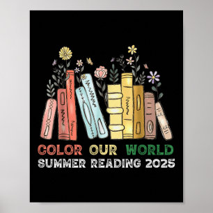 Cute Book Wildflowers ,colour Our World Summer Rea Poster