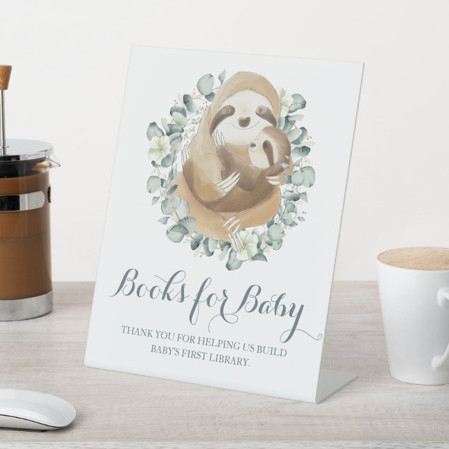 Cute Books for Baby Instead of Cards Pedestal Sign (In SItu)