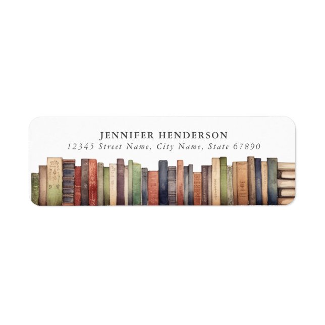 Cute Books Return Address Labels (Front)