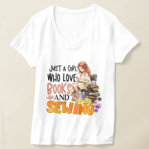 Cute books sewing word art  T-Shirt