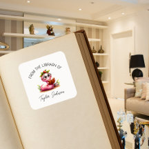 Cute Bookworm Book Stickers Personalised Bookplate