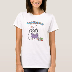 Cute Bookworm Bunny Design - Reading Lover Animal  T-Shirt