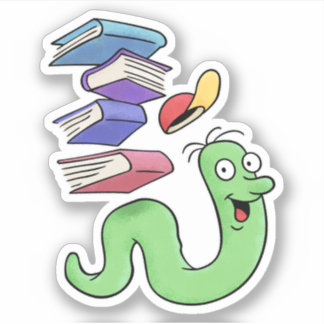 Cute Bookworm Carrying A Pile Of Books