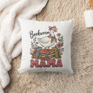 Cute bookworm Mama word art  Cushion