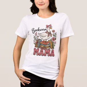 Cute bookworm Mama word art Tri-Blend Shirt