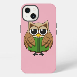 Cute Bookworm Owl Reading Book Cartoon iPhone 13 Case