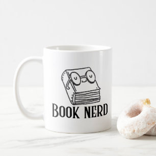 Cute Bookworm Reading Glasses Minimalist Book Love Coffee Mug