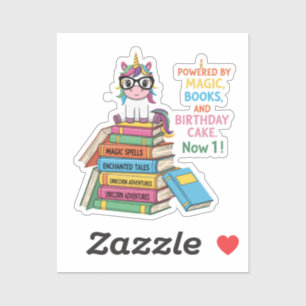 Cute Bookworm Unicorn 1st Birthday   Magical Readi
