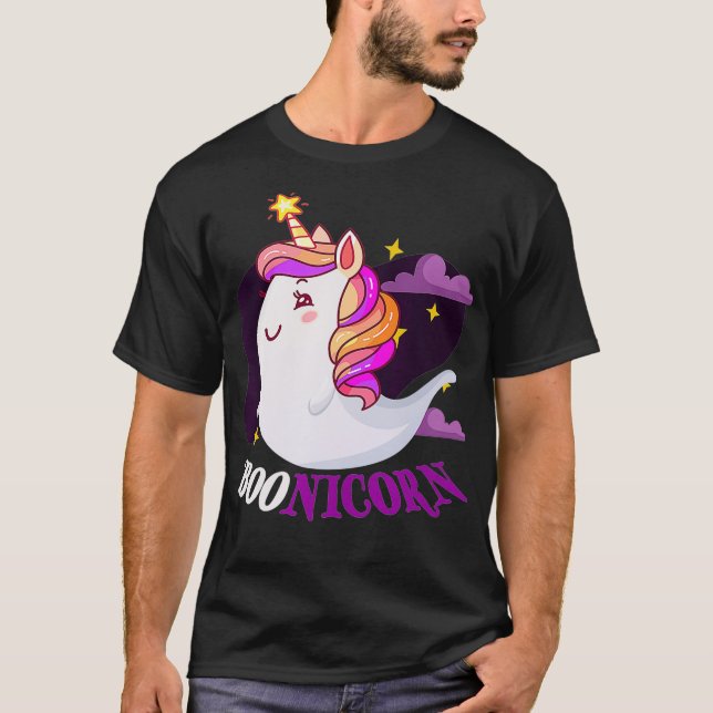 Cute Boonicorn Funny Ghost Boo Unicorn Halloween C T-Shirt (Front)