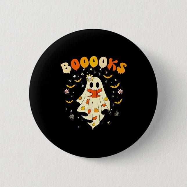 Cute boooks ghost read more books funny teacher 6 cm round badge (Front)