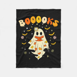 Cute boooks ghost read more books funny teacher fleece blanket