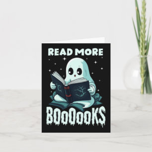 Cute Booooks Ghost Read More Books Funny Teacher Card