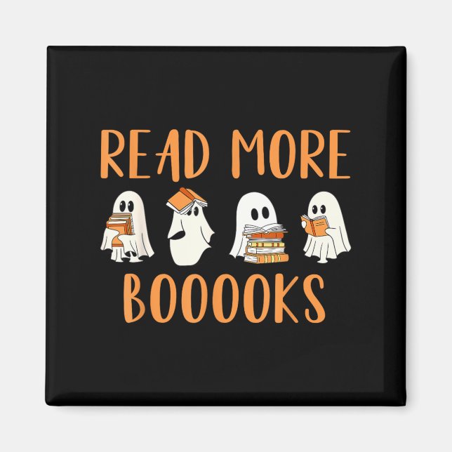 Cute Booooks Ghost Read More Books Funny Teacher Magnet (Front)