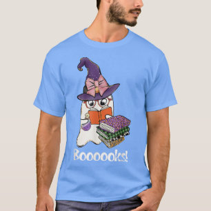 Cute Boooooks Boo Read Books Leopard Plaid Teacher T-Shirt