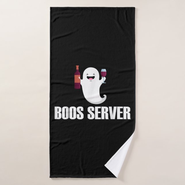 Cute Boos Server Bartender Waitress Halloween Bath Towel (Bath Towel)