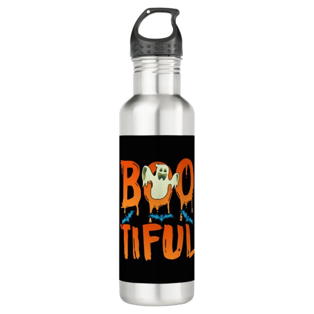 Cute Bootiful Ghost Bootiful Funny Beautiful Pun 710 Ml Water Bottle (Front)