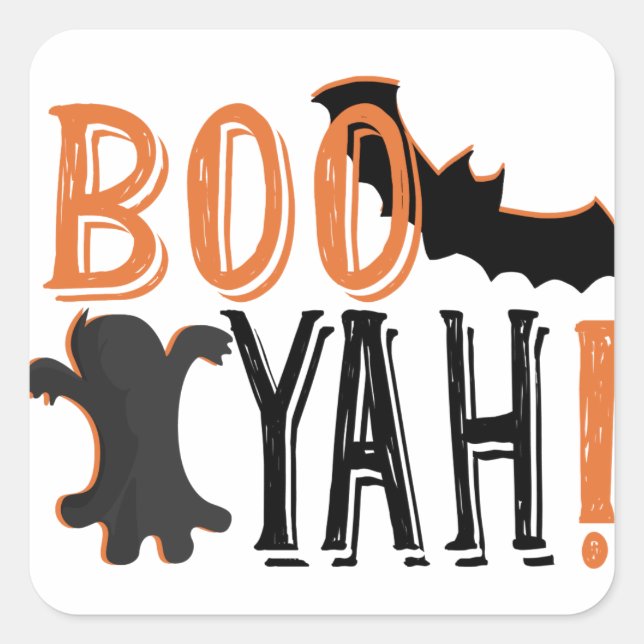 cute booyah halloween square sticker (Front)
