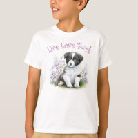 Cute Border Collie Dog Floral