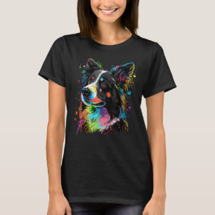Cute Border Collie Dog on Border Collie  2 T-Shirt