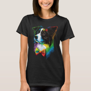 Cute Border Collie Dog on Border Collie Lover T-Shirt