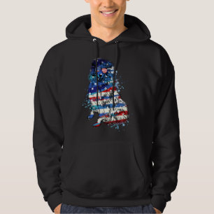 Cute Border Collie Dog Watercolor 4th Of July Hoodie