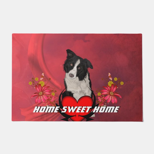 Cute border collie doormat (Front)