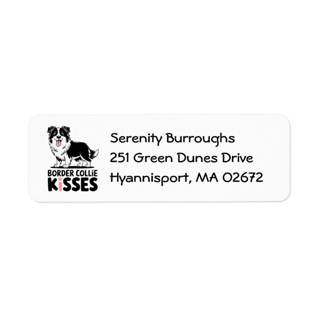 Cute Border Collie Kisses Puppy Dog Lover (Front)