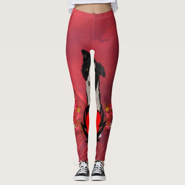 Cute border collie leggings (Front)