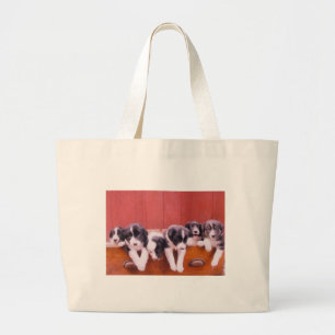 Cute Border Collie Puppies Tote Bag