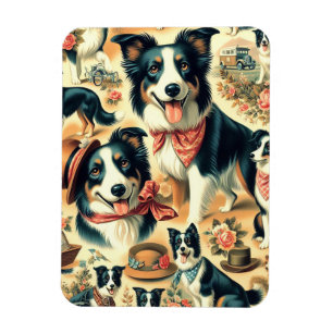 Cute Border Collie Seamless Magnet