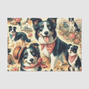 Cute Border Collie Seamless Tissue Paper