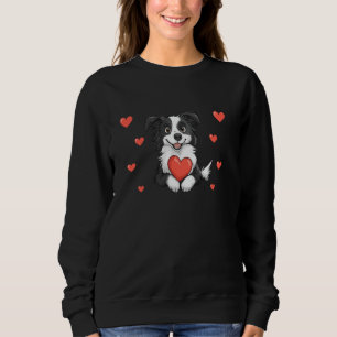 Cute Border Collie Valentines Day Animal Lover Hea Sweatshirt