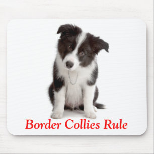 Cute Border Collies Rule Puppy Dog Mousepad
