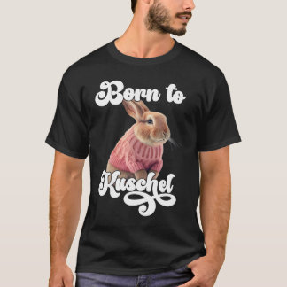 Cute Born to Cuddly Rabbit Retro Winter Ski Rabbit T-Shirt