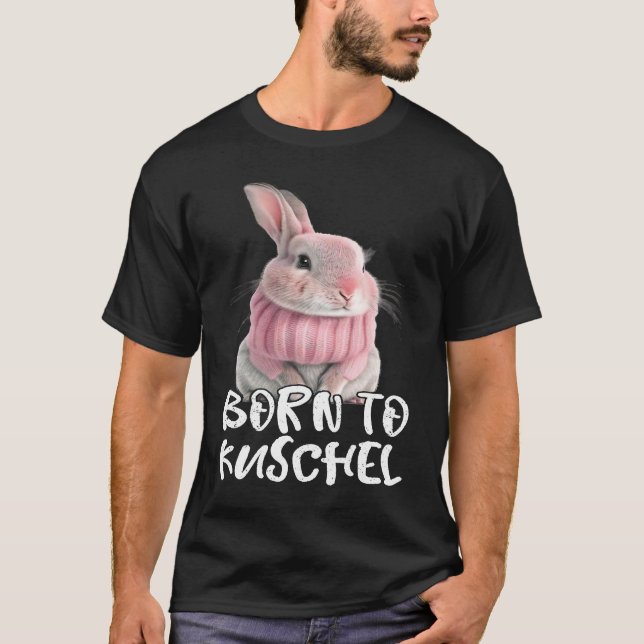 Cute Born to Cuddly Rabbit Winter Rabbit Mum T-Shirt (Front)