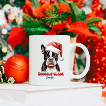 Cute Boston Terrier Christmas Personalised