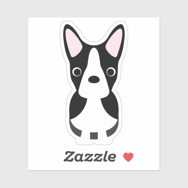 Cute Boston Terrier Dog Puppy Pup Kiss Cut Vinyl (Sheet)