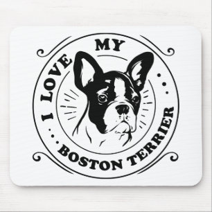 Cute Boston Terrier Gift Puppy Dog Lover Mouse Mat