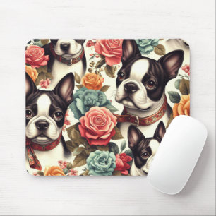 Cute Boston Terrier Illustration Mouse Mat