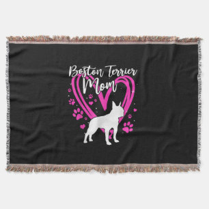 Cute Boston Terrier Mum For Mothers Day Gift Throw Blanket