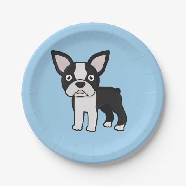 Cute Boston Terrier Paper Plate (Front)