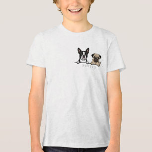 Cute Boston Terrier & Pug Dog for dog lovers Tri-Blend Shirt