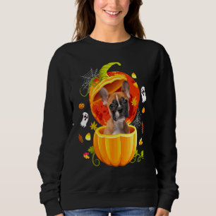 Cute Boston Terrier Pumpkin  Halloween Dog Sweatshirt